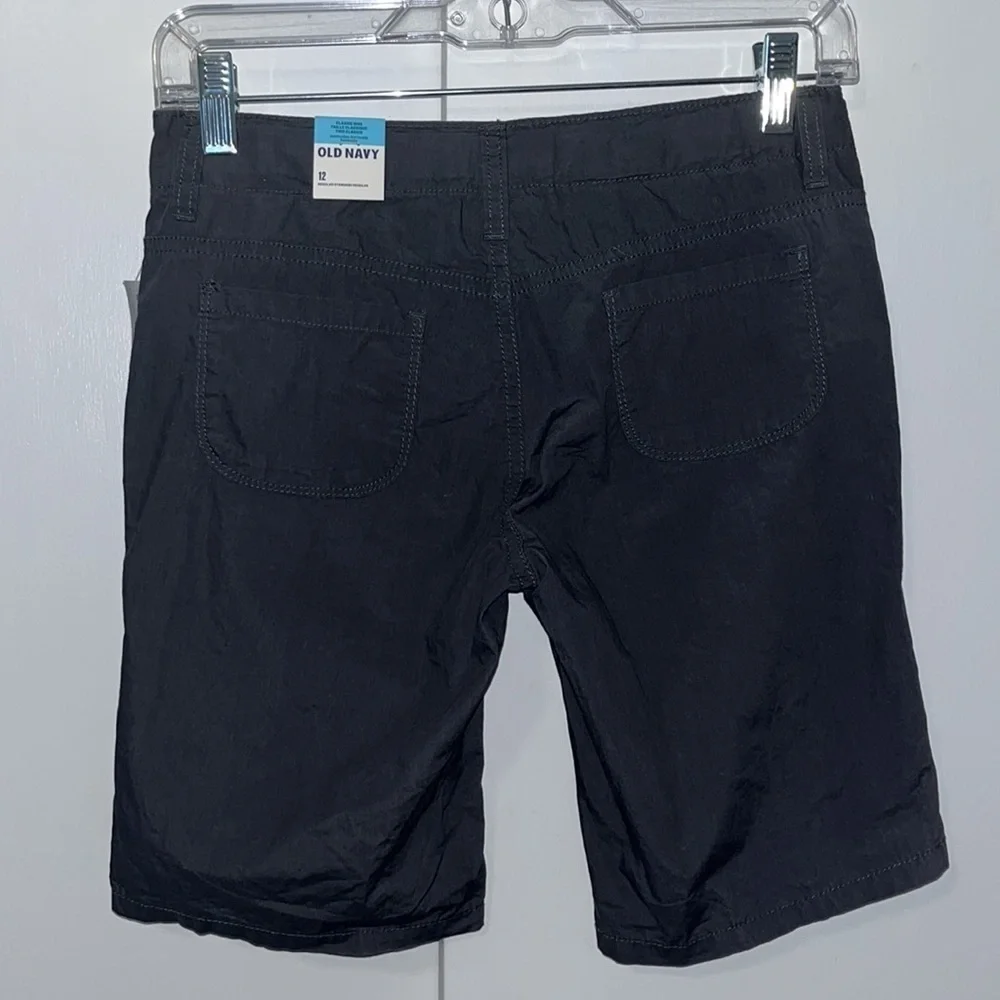 Old Navy Girls Twill Bermuda Shorts Gray Grey 12 Summer Spring